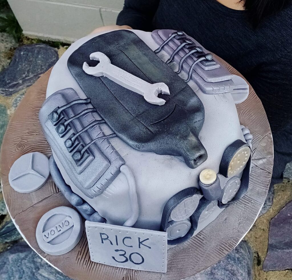 Car Engine Shape 30th Birthday Cake