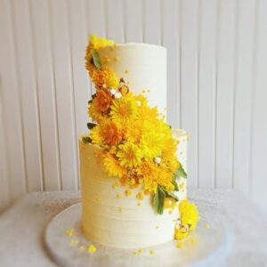 Calendula Themed Two Tier Cake