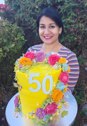Floral 50th Cake