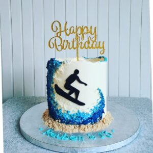 Surfing themed cake