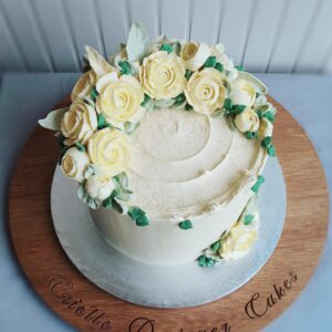 White Roses Anniversary Cake