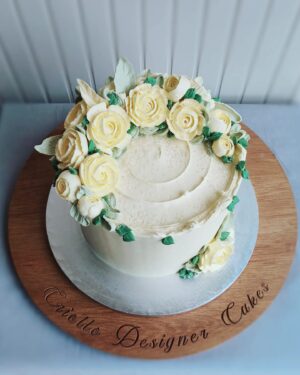 White Roses Anniversary Cake