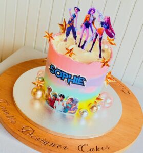 Custom Demon Hunters birthday cake handmade in Dunedin