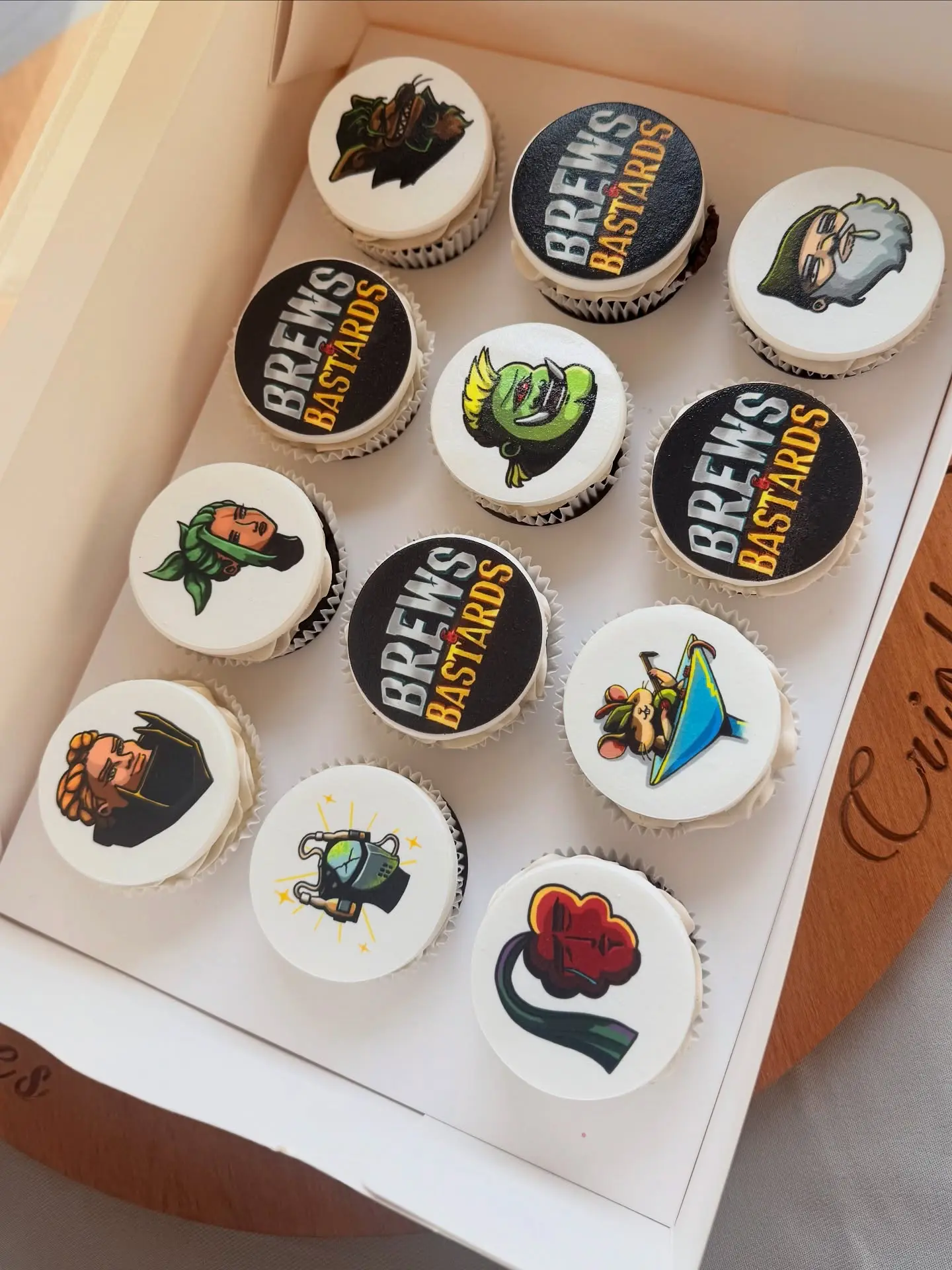 Image topper cupcakes in Dunedin by Criollo Designer Cakes