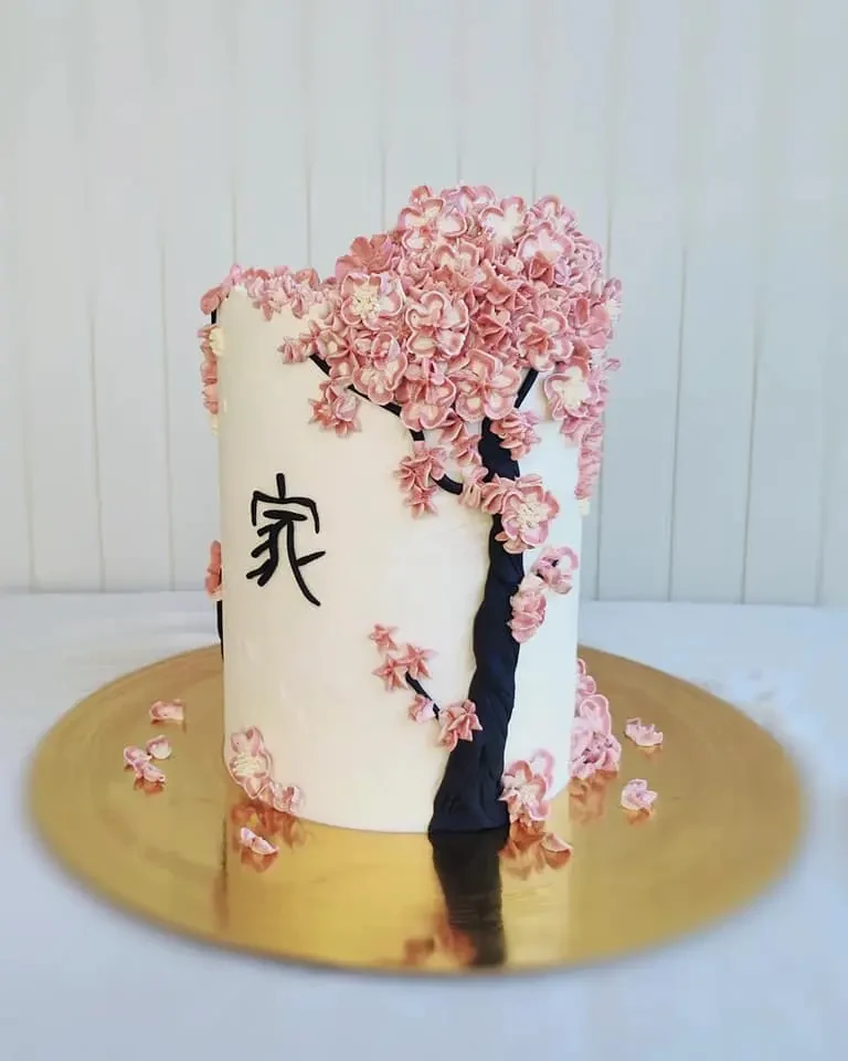 Cherry blossom custom cake in Dunedin by The Cake Lady Dunedin