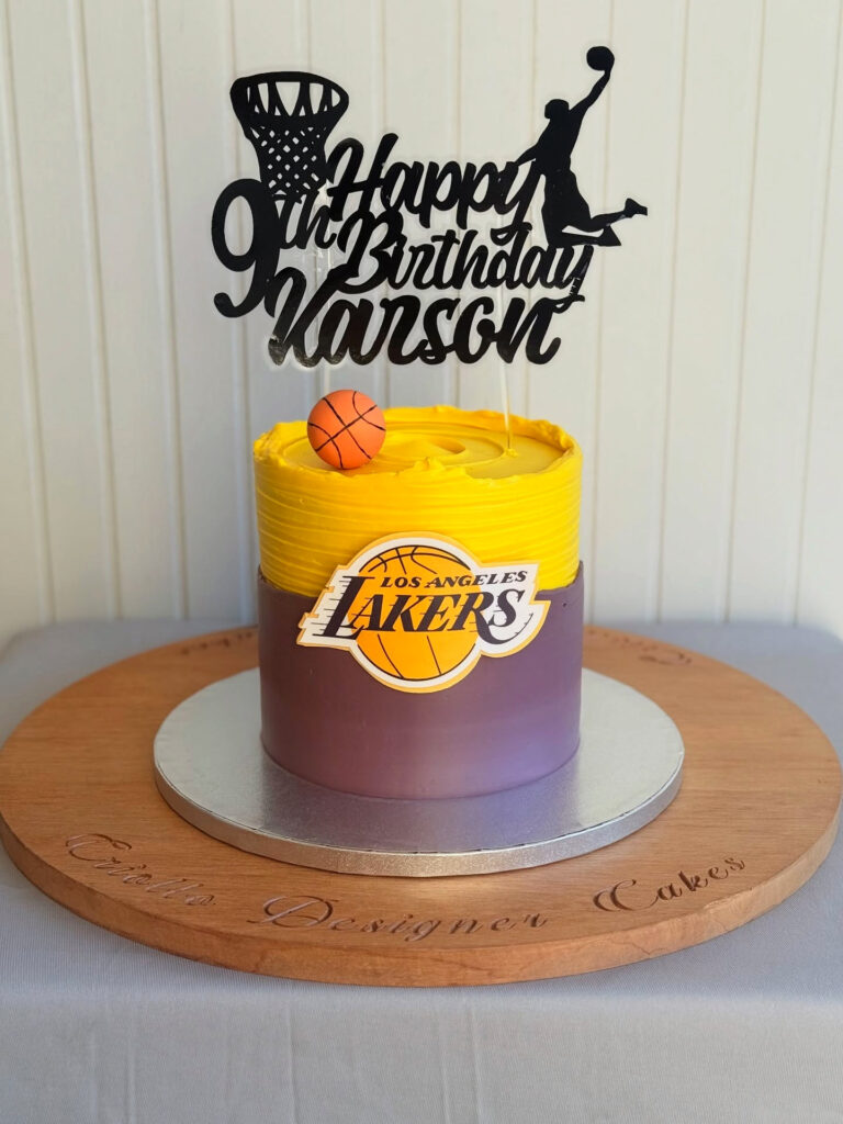 Basketball Birthday Cake Purple Gold Lakers