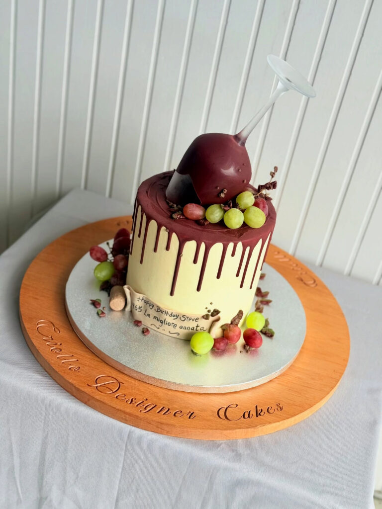 Chocolate Drip Birthday Cake Berries Macarons