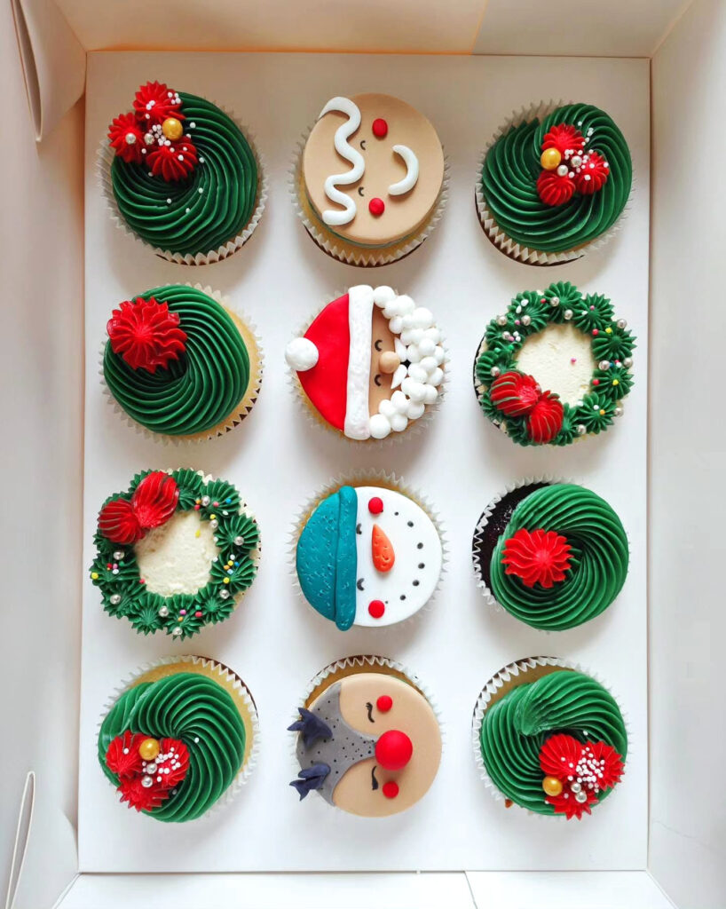 Christmas Buttercream Cupcake Box by Criollo Designer Cakes in Dunedin, Otago