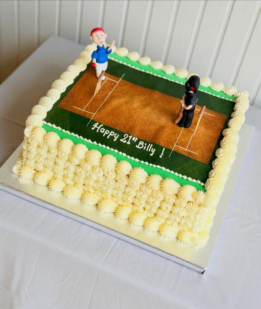 Cricket Twenty First Birthday Sheet Cake Green