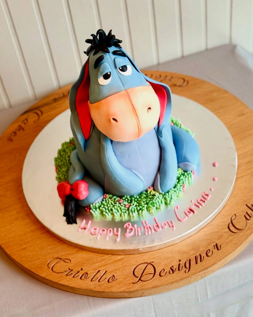 Eeyore Shaped Birthday Cake Blue Grey