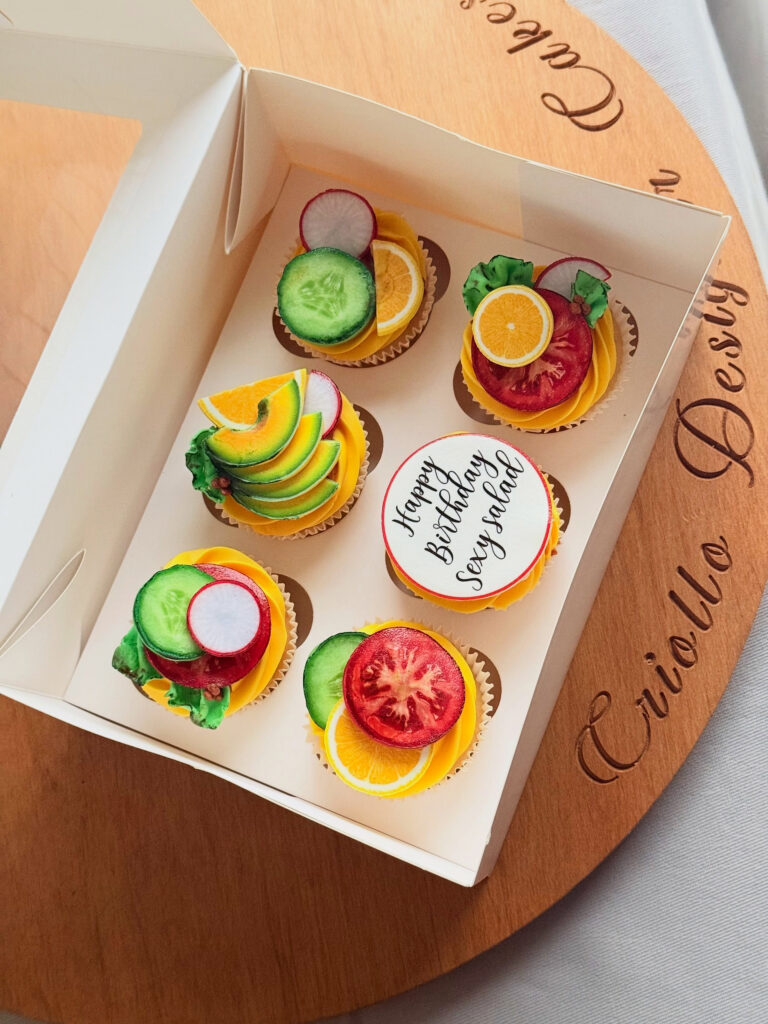 Fresh Produce Birthday Cupcake Box by Criollo Designer Cakes in Dunedin, Otago