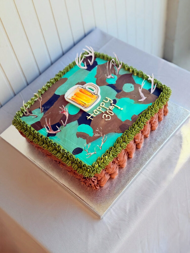 Hunting Outdoors Birthday Sheet Cake Deer Forest