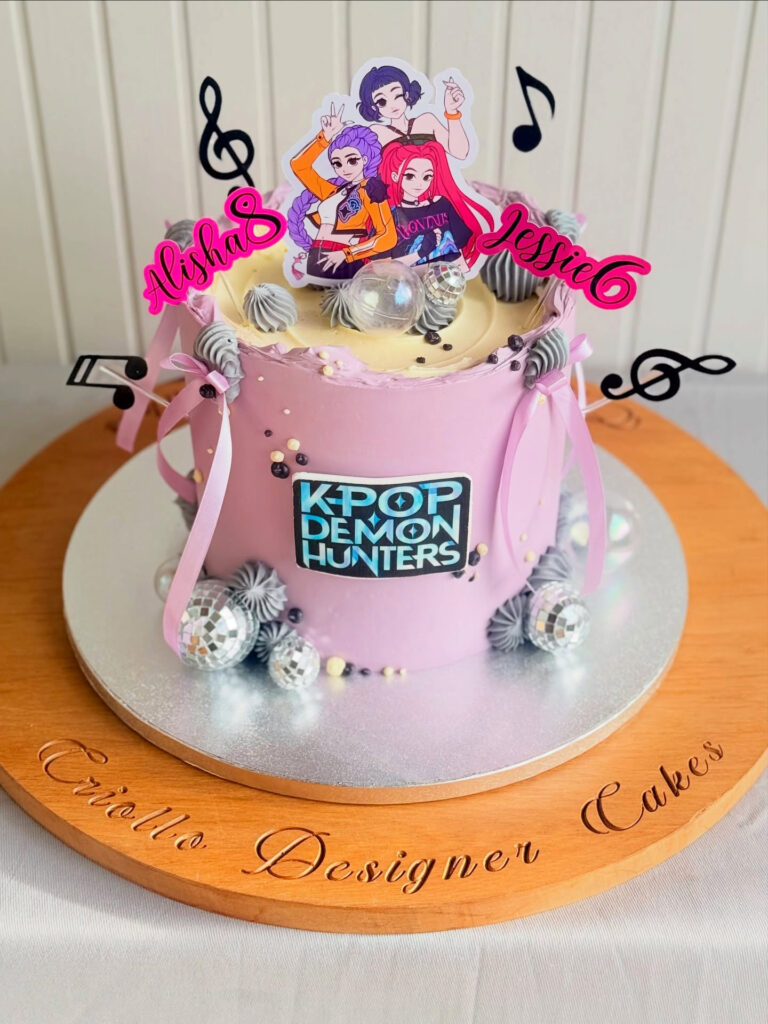 K Pop Demon Hunters Birthday Cake Pink Music
