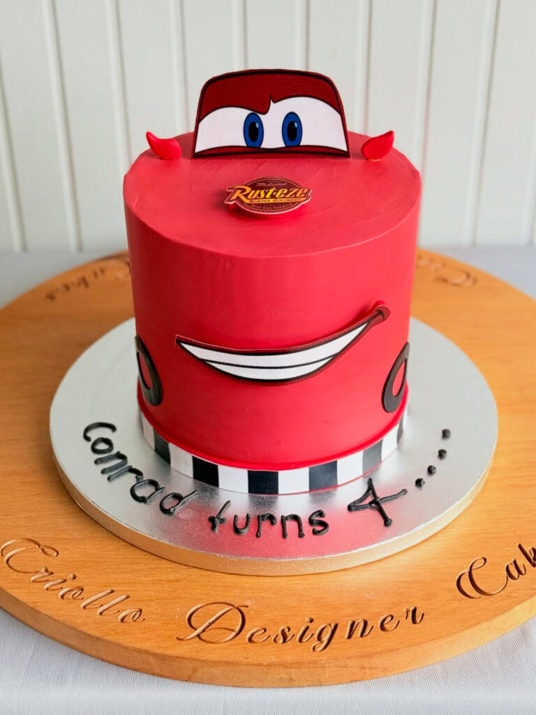 Lightning Mcqueen Car Shaped Birthday Cake Red