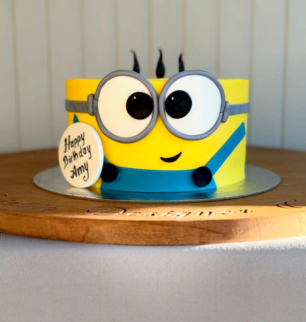 Minion Shaped Birthday Cake Yellow Blue