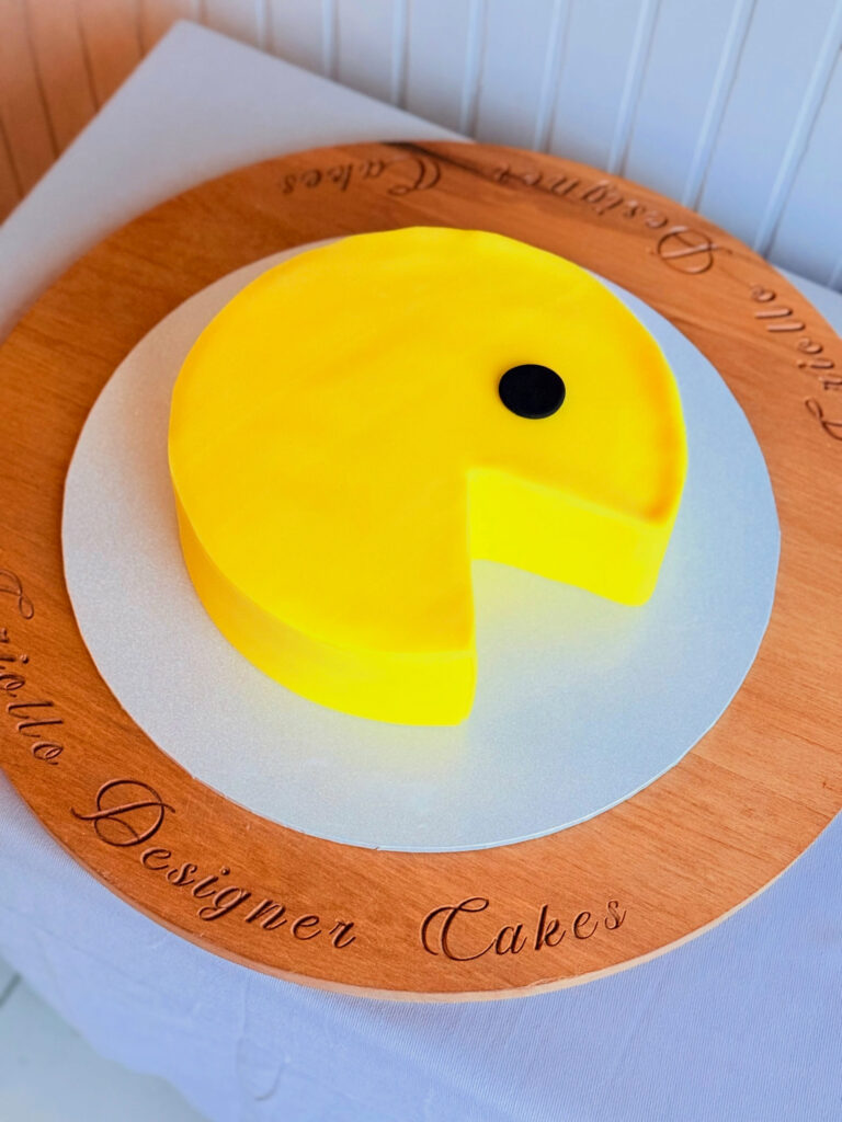 Pac Man Shaped Birthday Cake Yellow