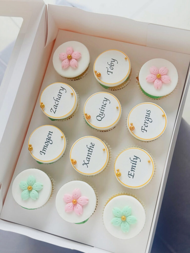 Pastel Name Celebration Cupcake Box by Criollo Designer Cakes in Dunedin, Otago