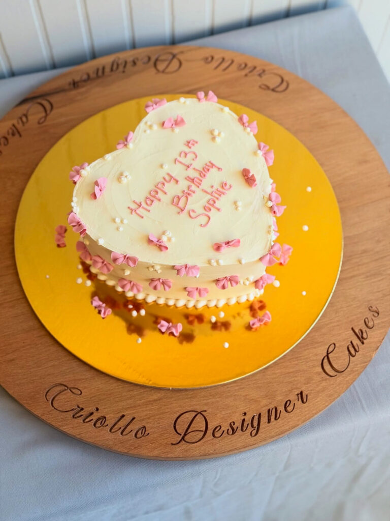 Pink Thirteenth Birthday Cake White Buttercream
