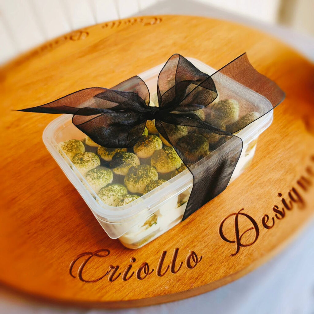 Pistachio Tiramisu Dessert Gift Tub by Criollo Designer Cakes in Dunedin, Otago