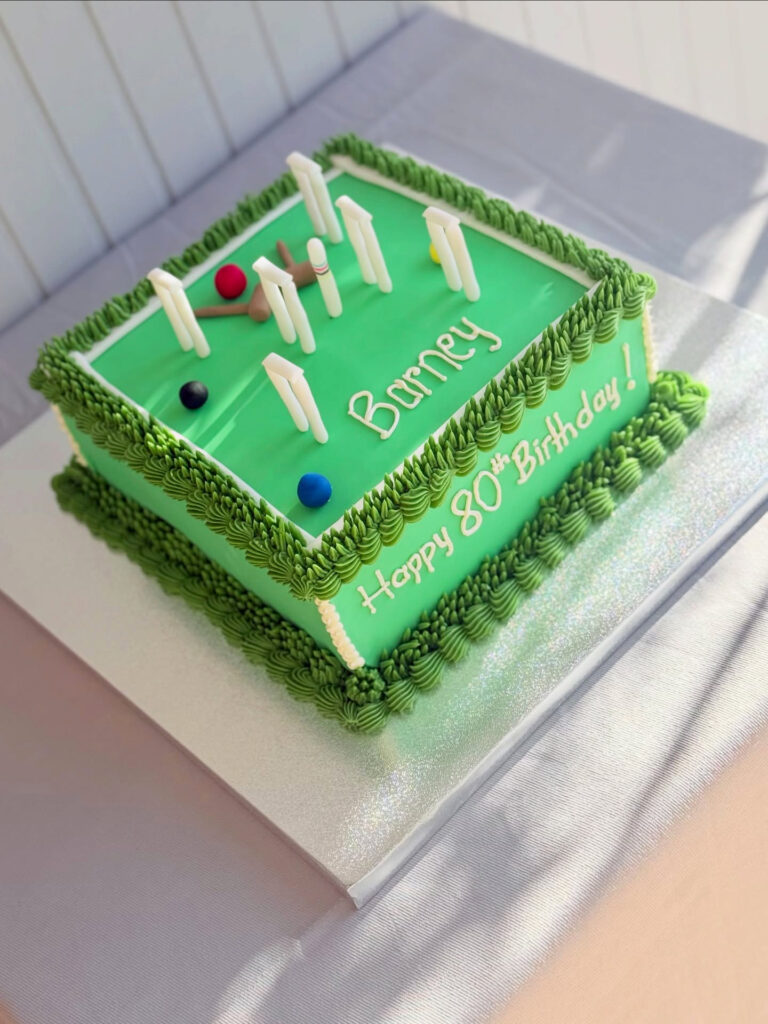 Pool Table Eightieth Birthday Sheet Cake Green