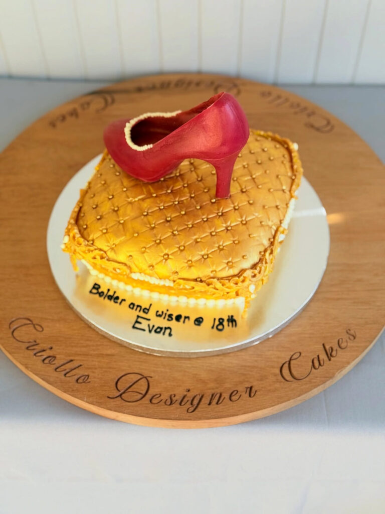 Red High Heel Eighteenth Birthday Cake Gold