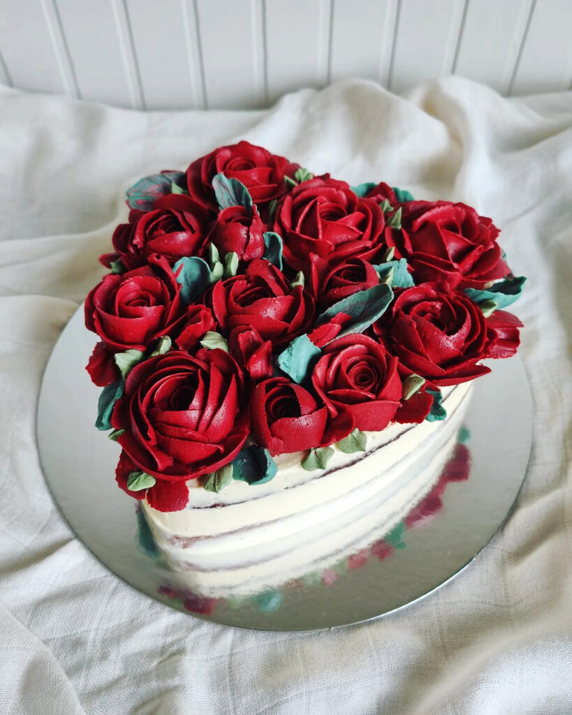 Red Rose Bouquet Celebration Cake by Criollo Designer Cakes in Dunedin, Otago