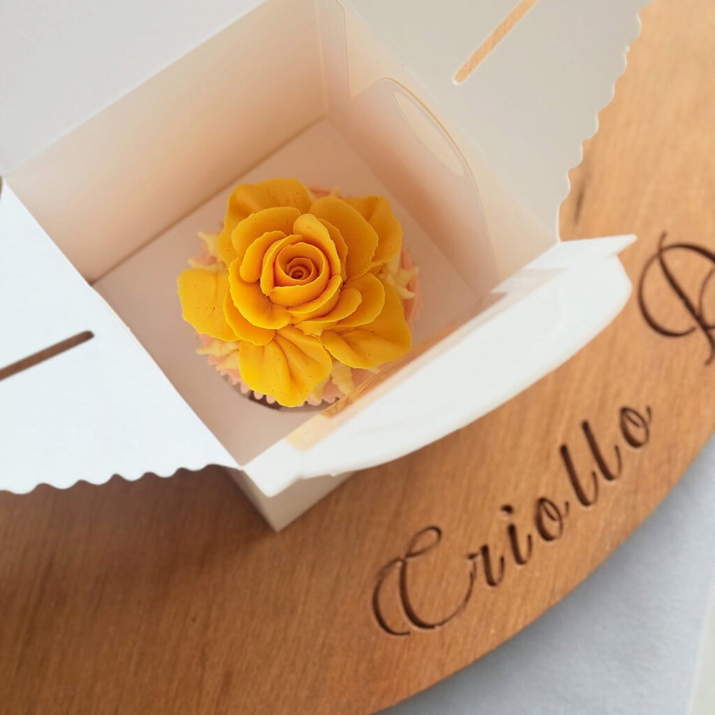 Single Orange Rose Cupcake Gift by Criollo Designer Cakes in Dunedin, Otago