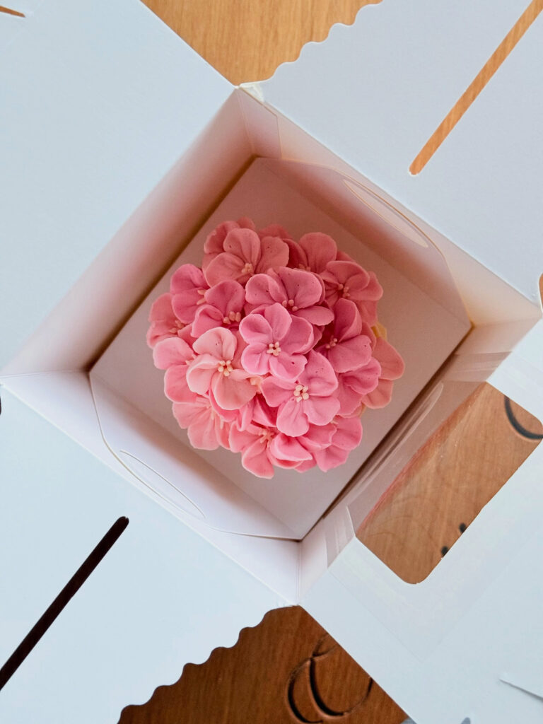 Single Pink Hydrangea Cupcake Gift by Criollo Designer Cakes in Dunedin, Otago