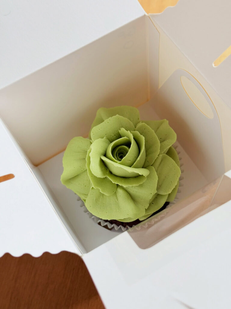 Single Sage Rose Cupcake Gift by Criollo Designer Cakes in Dunedin, Otago