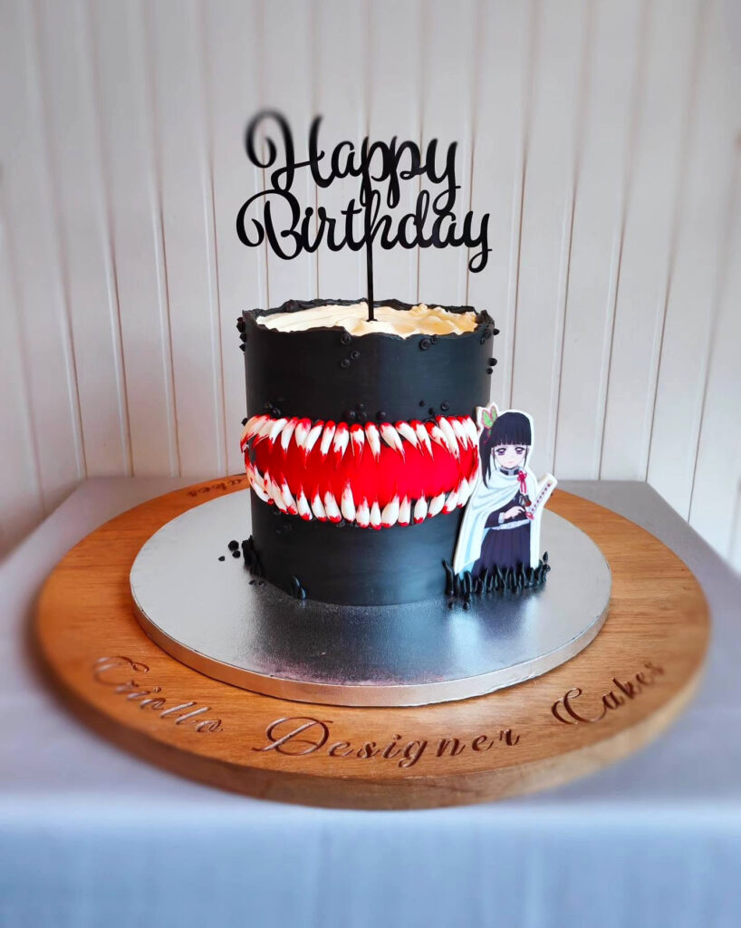 Venom Character Birthday Cake Black Red White