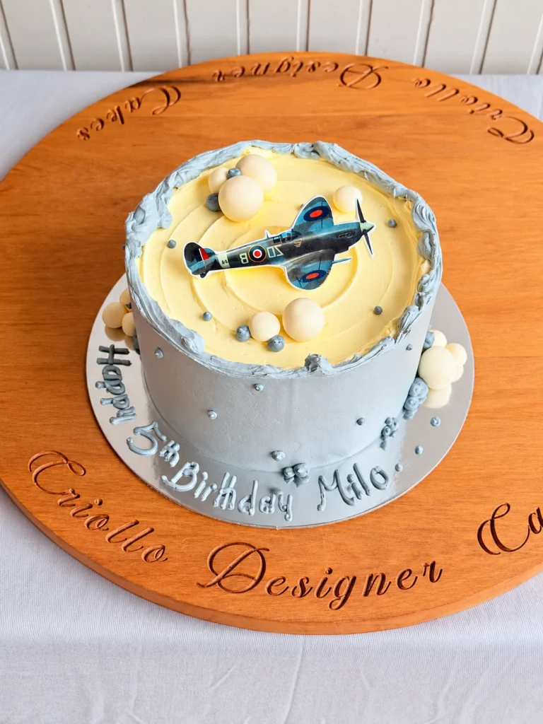 Spitfire Plane Topper Celebration Cake